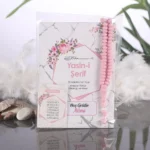 Altıgen Model Pembe Renkli Ambalaj İçerisinde Yasin Kitabı, Magnet ve Tesbih - Mevlüt Hediyelikleri
