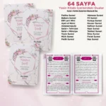 Altıgen Model Pembe Renkli Yasin Kitabı, Piramit Külah, Mevlüt Şekeri, Ayet-el Kürsi Magnet, Karton Çanta ve Tesbih - Mevlüt Hediyelikleri - Görsel 2