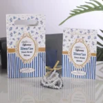Çizgi Model Lacivert Renkli Yasin Kitabı, Karton Çanta ve Tesbih - Mevlüt Hediyelikleri