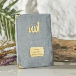 İsme Özel Gri Renkli Kadife Yasin Kitabı - Mevlüt Hediyelikleri